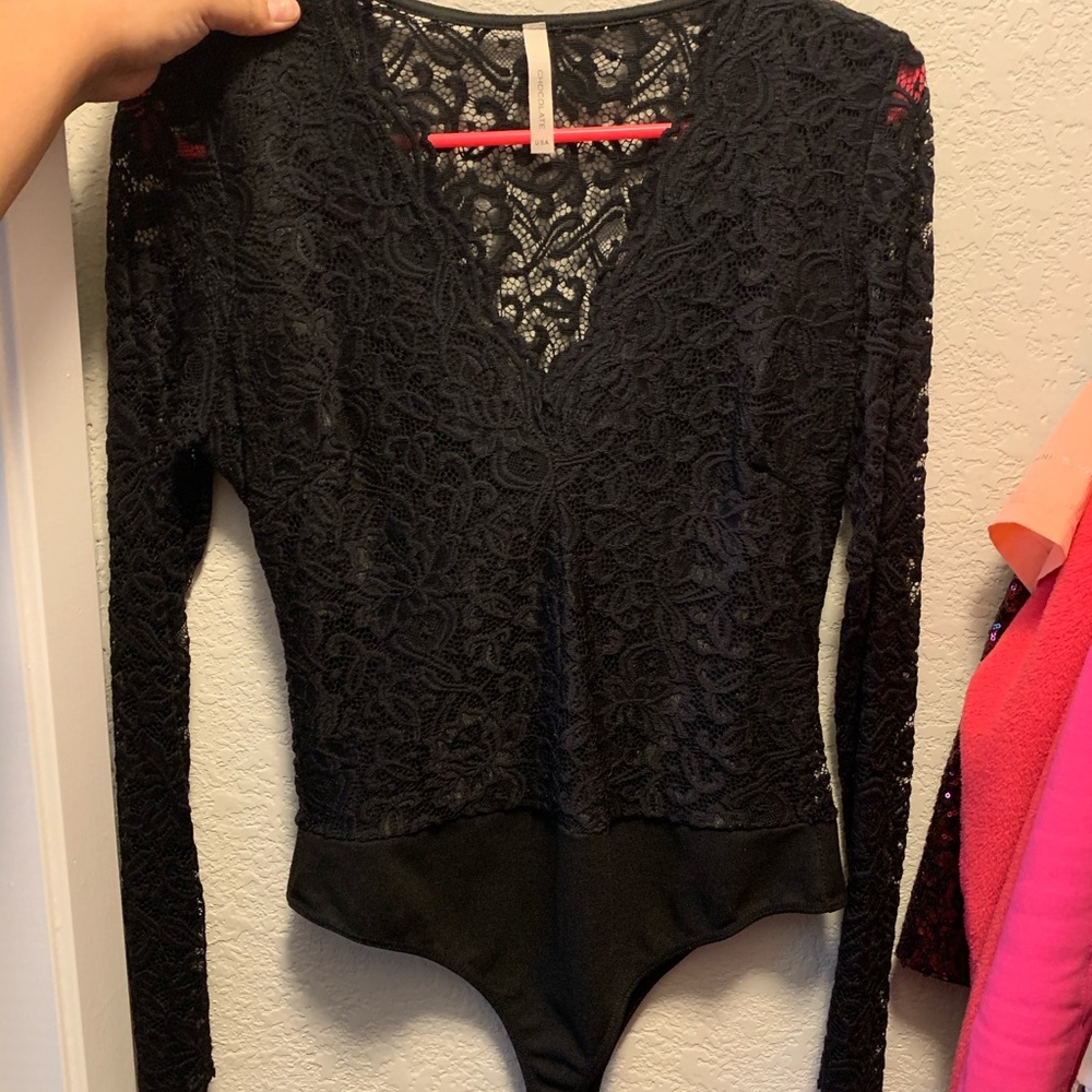 Black lacy bodysuit